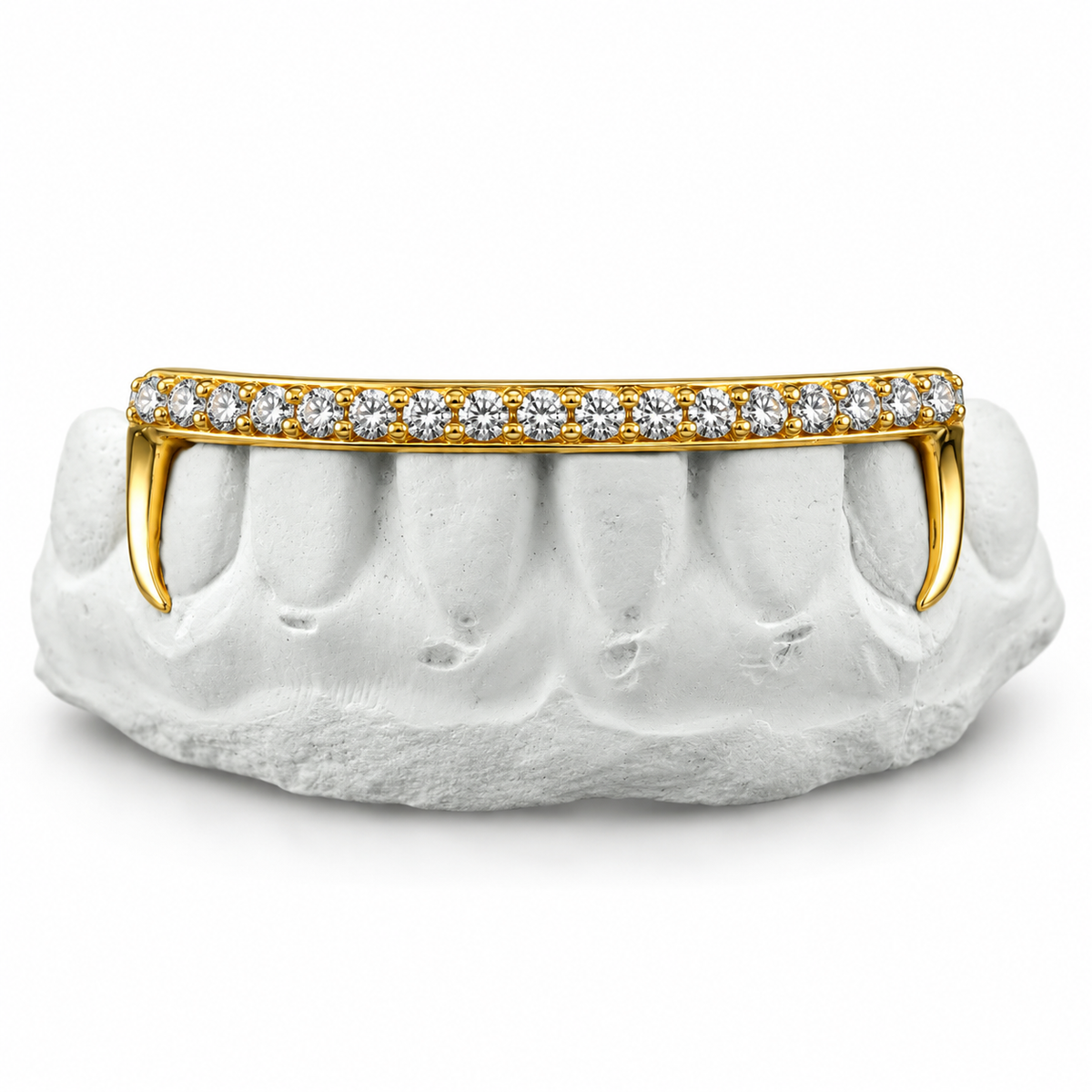 10K NATURAL KIM K STYLE DIAMOND BAR GRILLZ