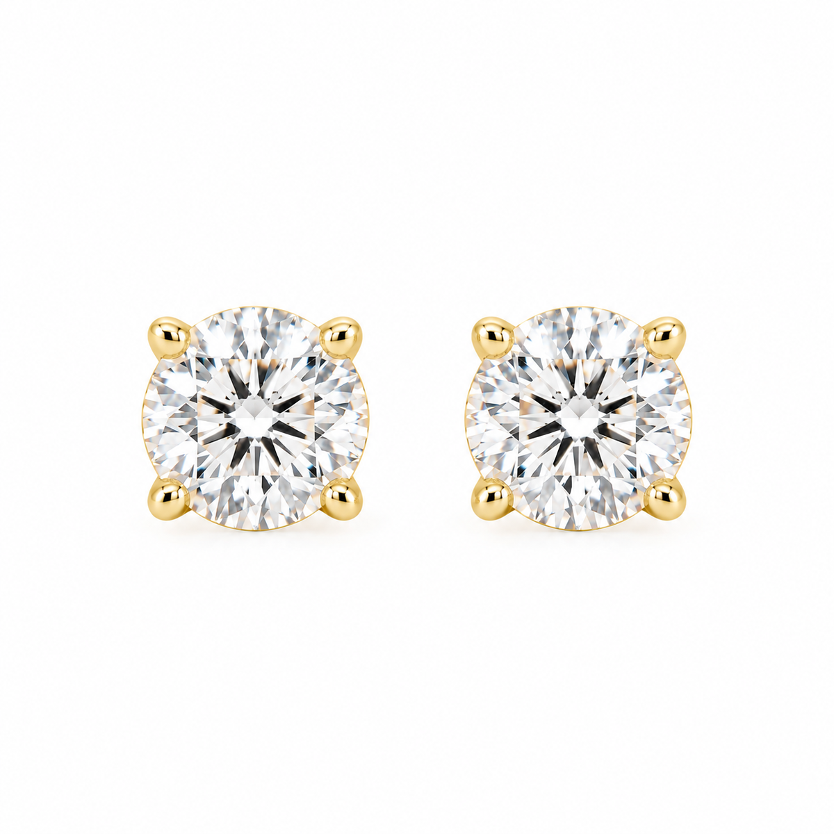 10K Solid Gold Moissanite Studs
