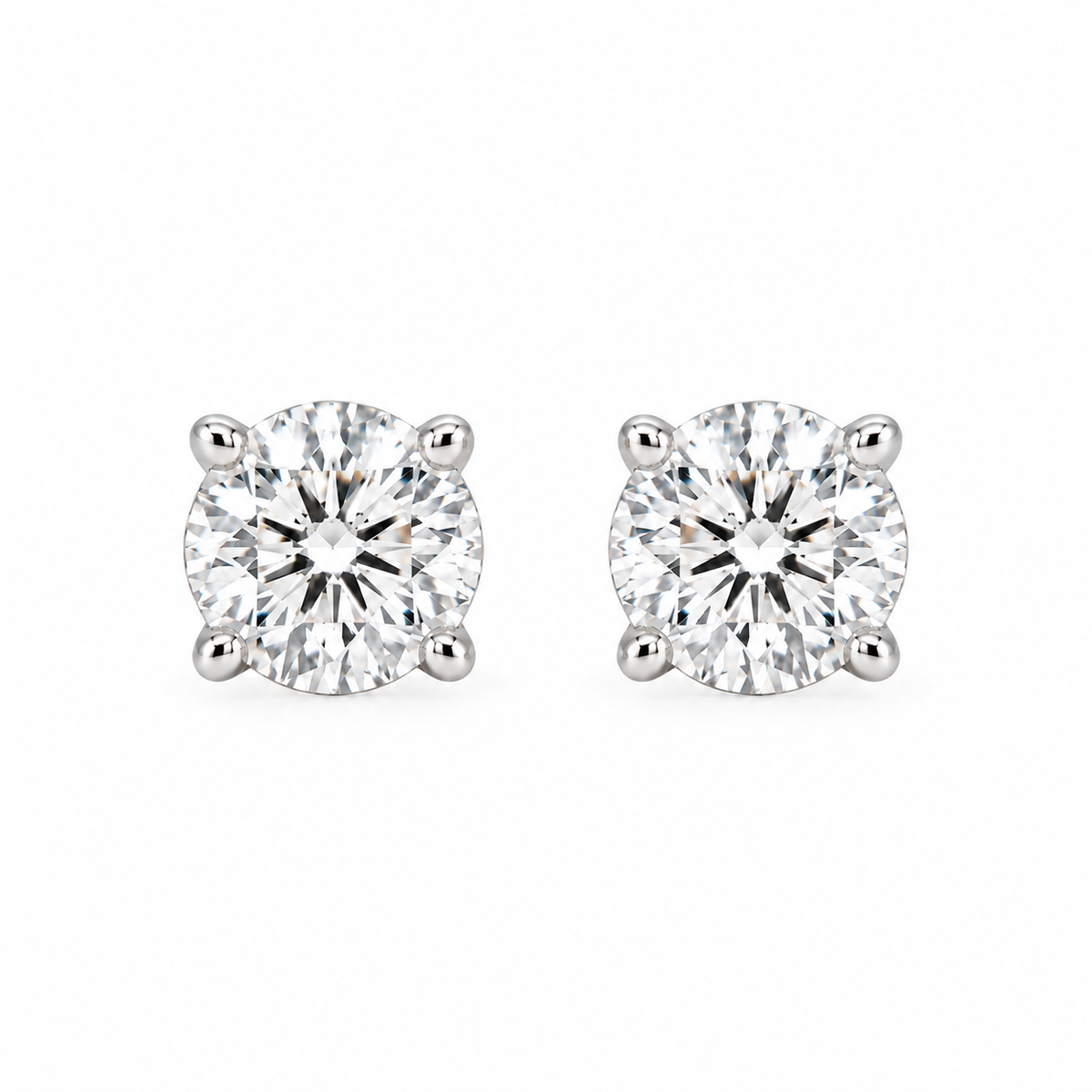 10K Solid Gold Moissanite Studs