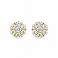 10K Natural Diamond Flower Earrings [ALL SIZES]