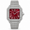 925 AM Moissanite Flooded Cartier Santos Watch