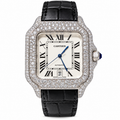 925 AM Moissanite Flooded Cartier Santos Watch