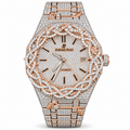 925 AM Moissanite Flooded AP Royal Oak Watch w/ Crown.
