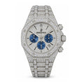 925 AM Moissanite Flooded AP Royal Oak Chronograph Watch
