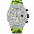 925 AM Moissanite Flooded AP Royal Oak Chronograph Watch