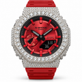 925 AM Moissanite Flooded G-Shock GA-2100 Watch